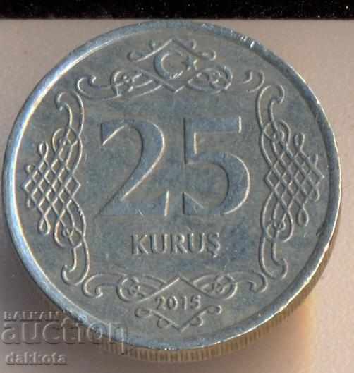 Turkey 25 kurus 2015 year