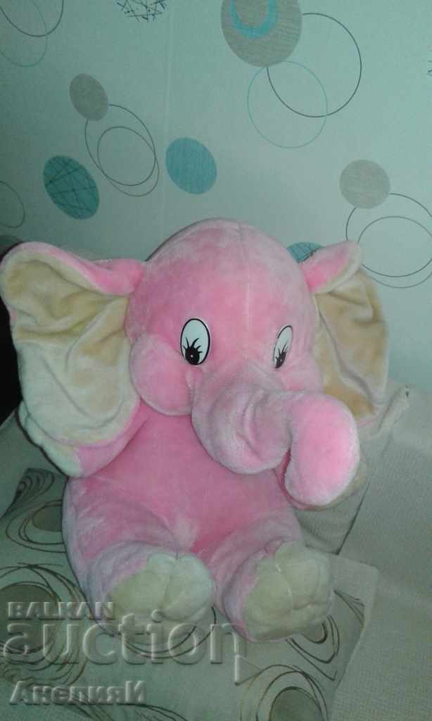 Plush toy - elephant pink-sitting