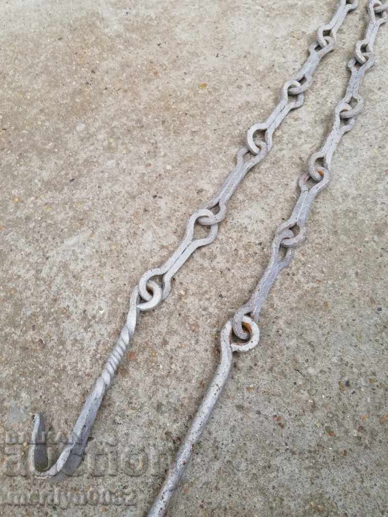 Delivery of Old forged chain with hook, hearth for hearth chain hook Delivery of Old forged chain with hook, hearth for hearth chain hook