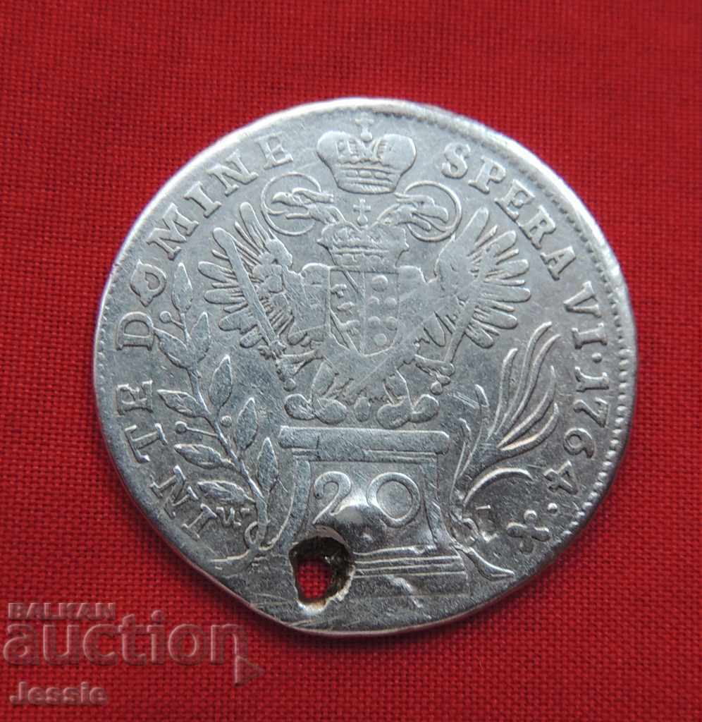 20 Kreuzer Austro-Ungaria 1764 Wi argint - Franz I