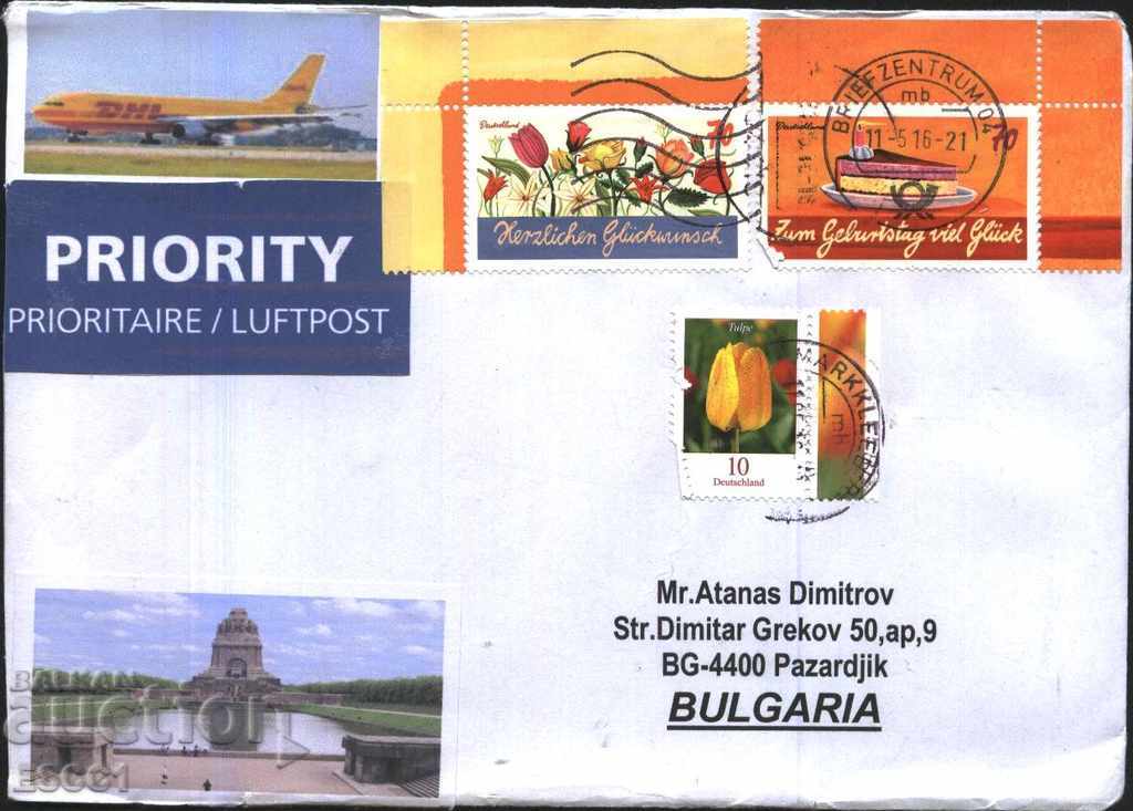 Traveled envelope with Congratulations 2016 from Germany