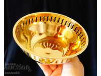 Bronze salad bowl, bowl, fruit bowl, openwork