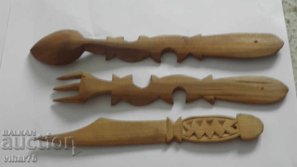 Wooden cutlery - handmade with price 29.99 BGN | € 15.33 Wooden cutlery - handmade with price 29.99 BGN | € 15.33