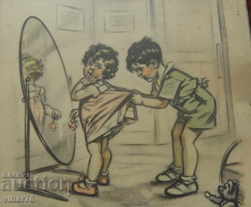 Delivery of old small picture - graphic, signed - 1937 Delivery of old small picture - graphic, signed - 1937