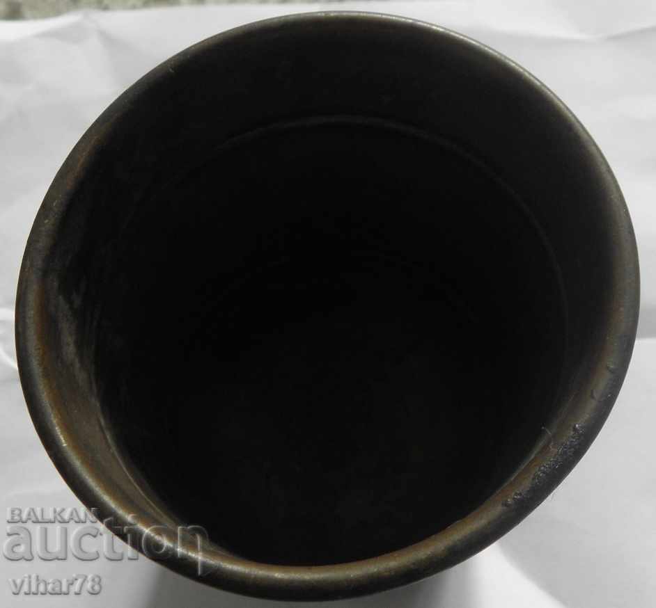 Cană veche de alamă cu gravuri - 6