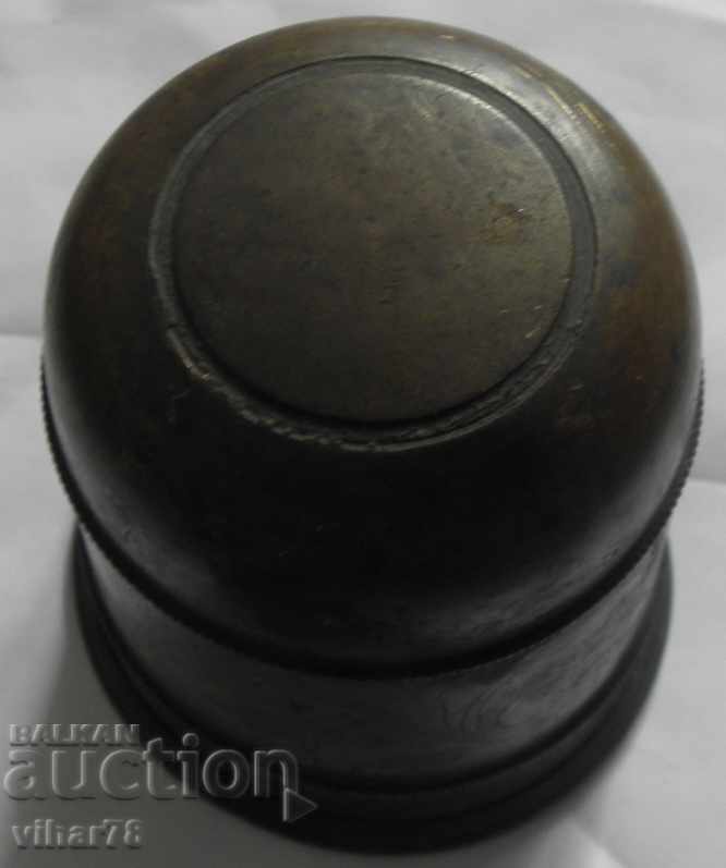 Cană veche de alamă cu gravuri - 7