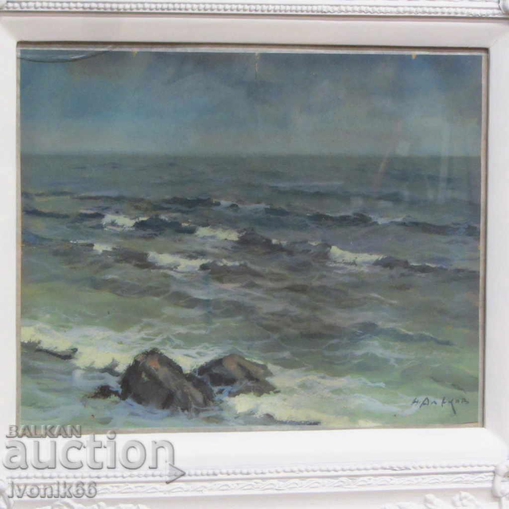 NAPOLEON ALEKOV oil painting 1950-1960 Varna sea mariner