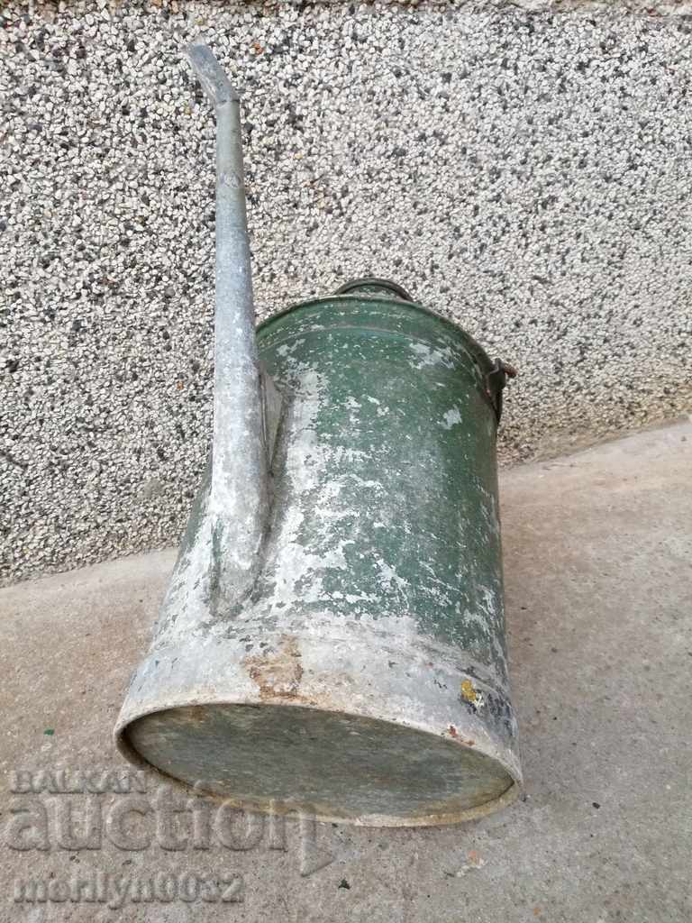 Auction Old metal kettle WW2 galvanized tube for fuel bucket pot Auction Old metal kettle WW2 galvanized tube for fuel bucket pot