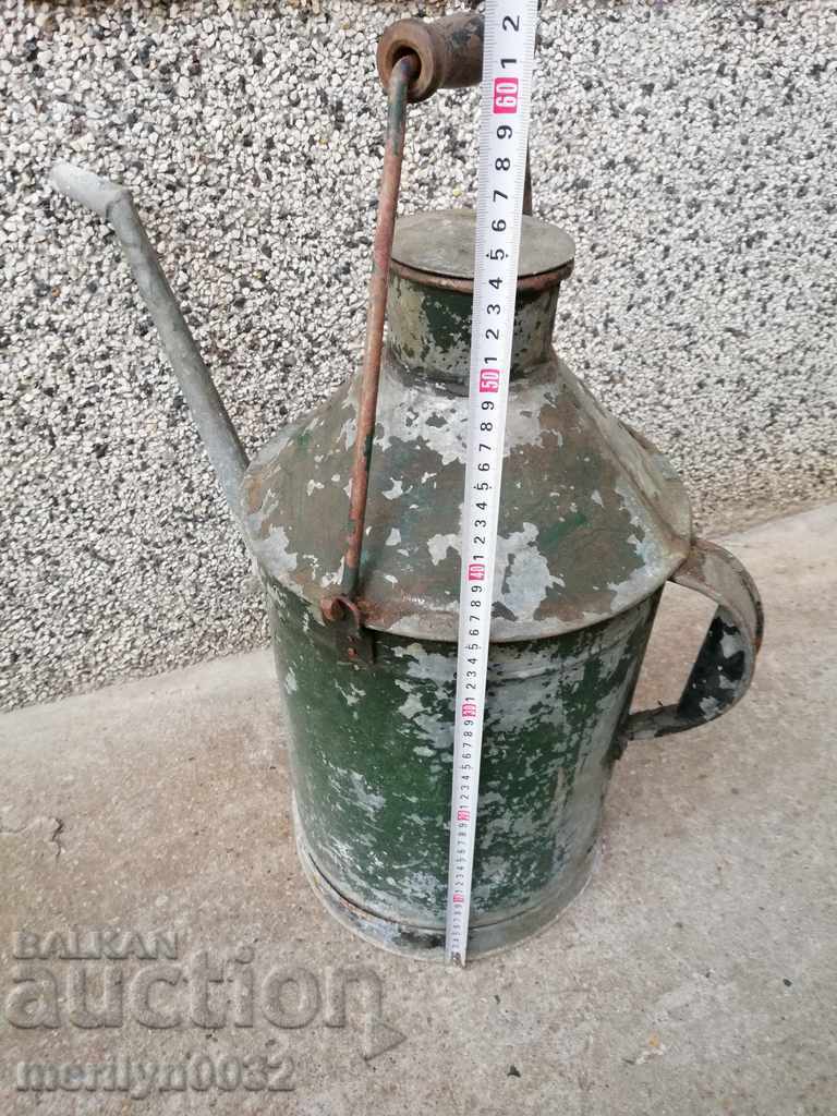 Old metal kettle WW2 galvanized tube for fuel bucket pot - 5 Old metal kettle WW2 galvanized tube for fuel bucket pot - 5