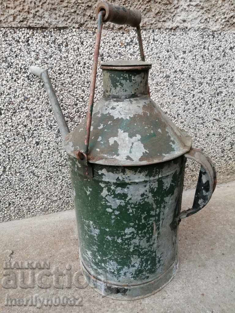 Old metal kettle WW2 galvanized tube for fuel bucket pot - 7 Old metal kettle WW2 galvanized tube for fuel bucket pot - 7