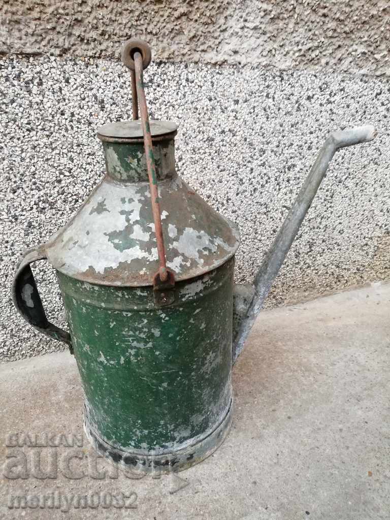 Old metal kettle WW2 galvanized tube for fuel bucket pot