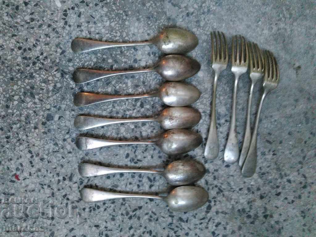 Silver plated forks and spoons with price 29.00 BGN | € 14.83 Silver plated forks and spoons with price 29.00 BGN | € 14.83