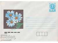 Postal envelope with the sign 5 st. OK. 1988 FLOWERS 867