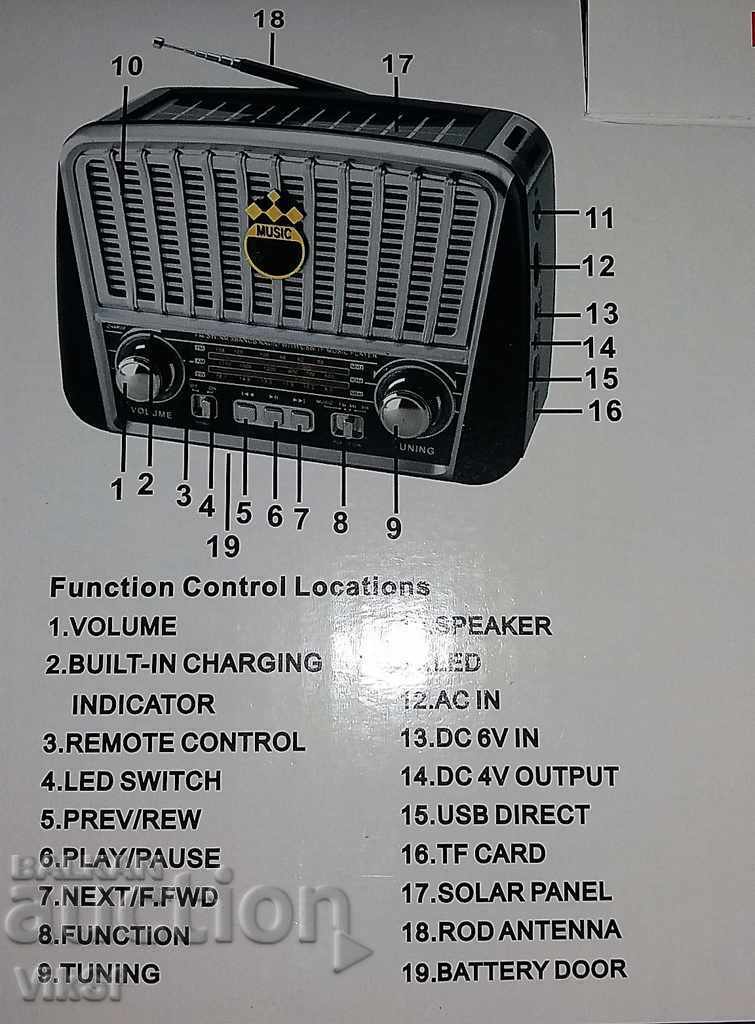 Colon, FM + MP3 + Solar, Radio Retro - Golon RX-456S Solar - 5