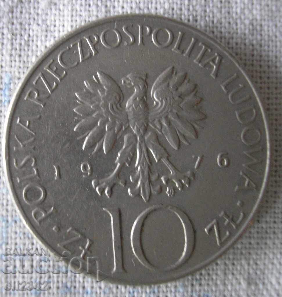 10 злоти Полша 1976 г.
