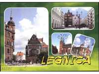 Пътувала пощенска картичка Изгледи Легница от Полша