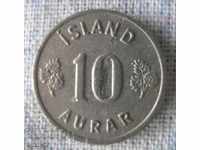 10 аурар Исландия 1969 г.