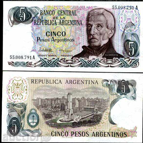+++ ARGENTINA 5 PES 1983-1985 UNC +++