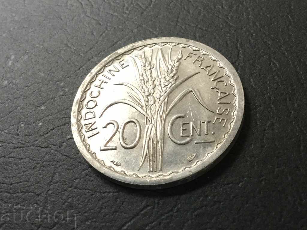 20 centimeters French Indochina 1945 uncirculated