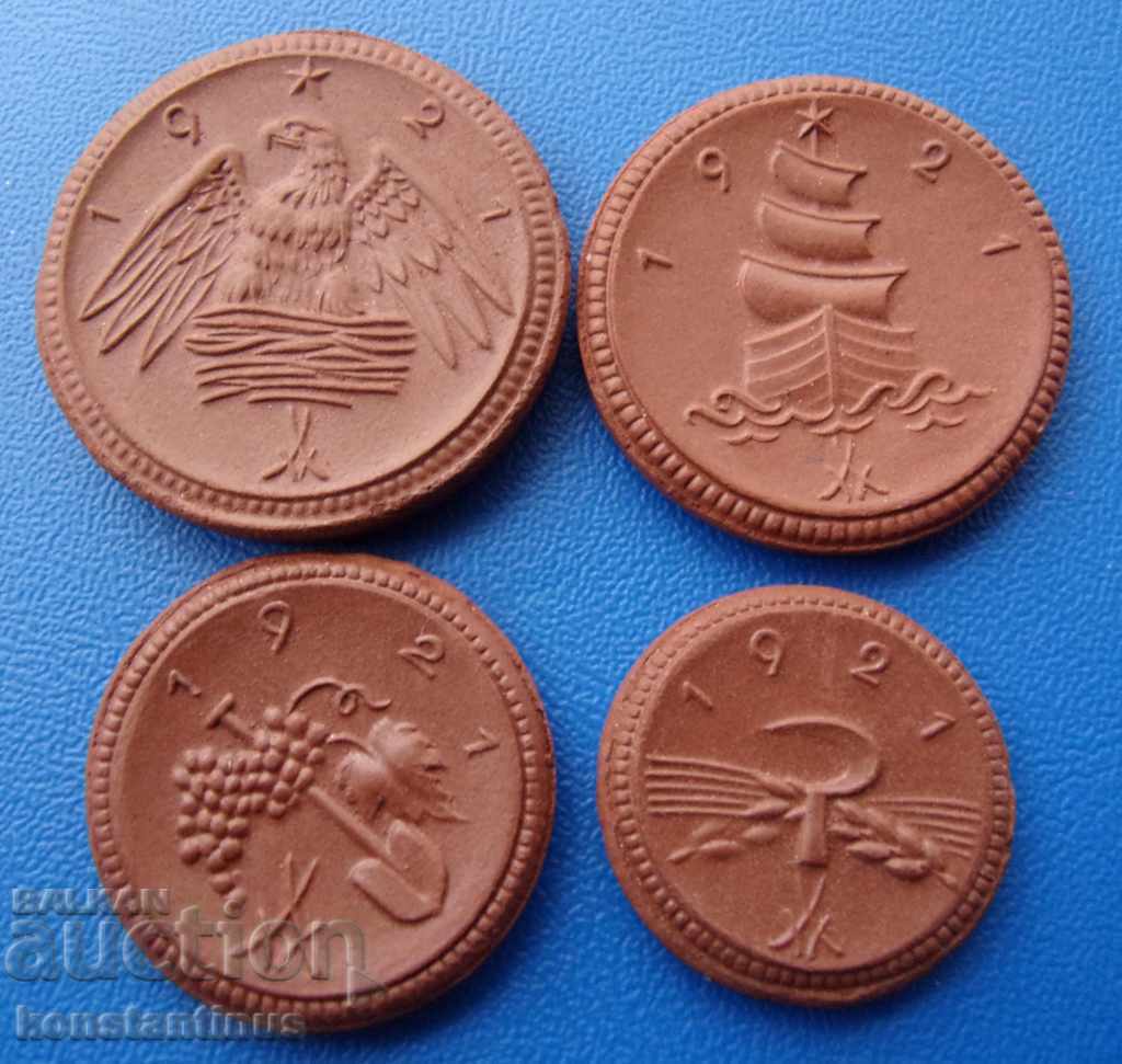 Germany Porcelain Full Lot Coins 1921 Rare UNC