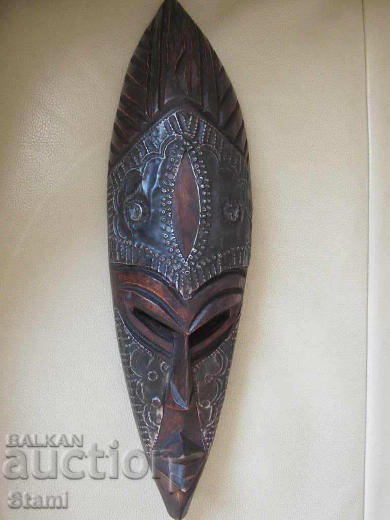 Mască africană de abanos și cupru-19, medie - 6