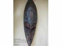 African mask of ebony and copper-19, medium