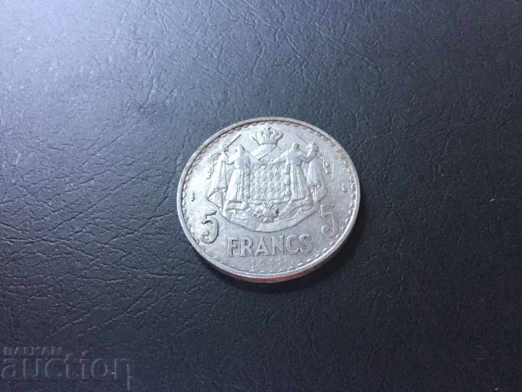 5 franca Monaco 1945
