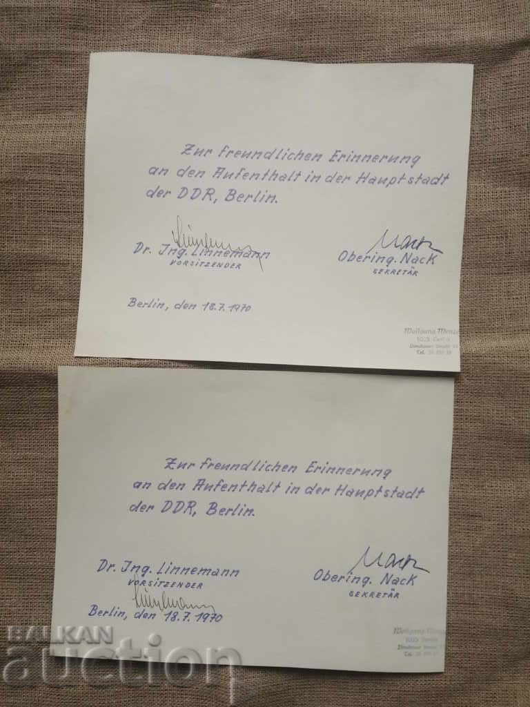 Jng. Linnermann, Nack - 18.7.1970 - GDR - Berlin with price 200.00 BGN | € 102.26