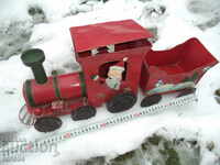 LARGE SHEET METAL TRAIN WITH SANTA CLAUS / CHRISTMAS