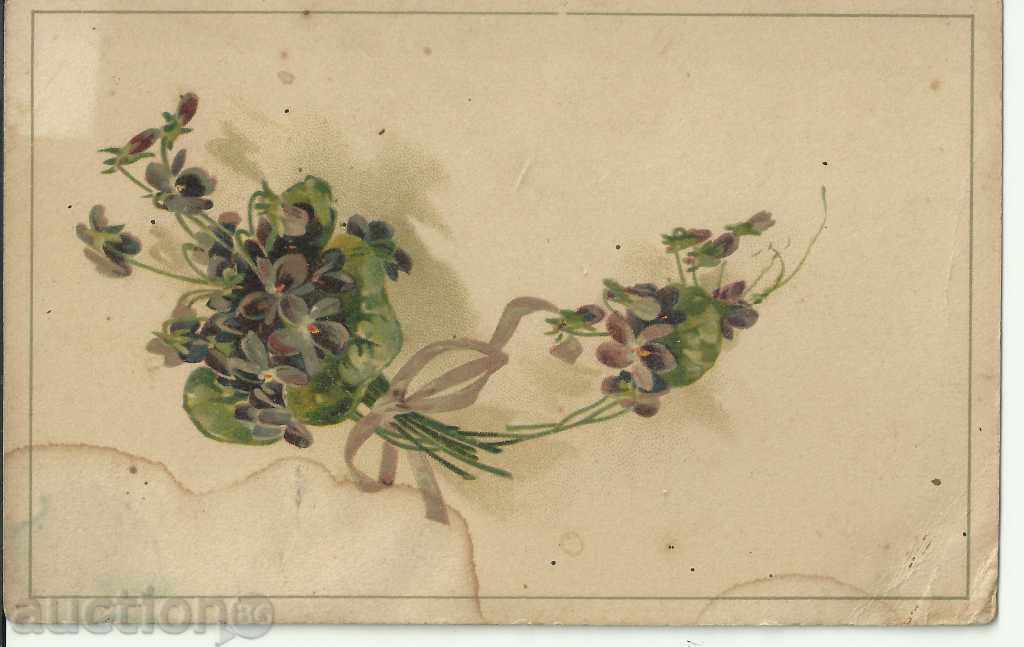 Old card, flowers