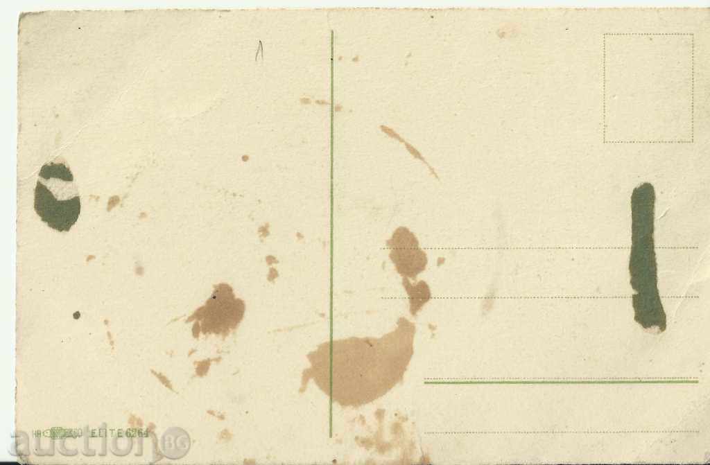 Old card, flowers with price 1.00 BGN | € 0.51