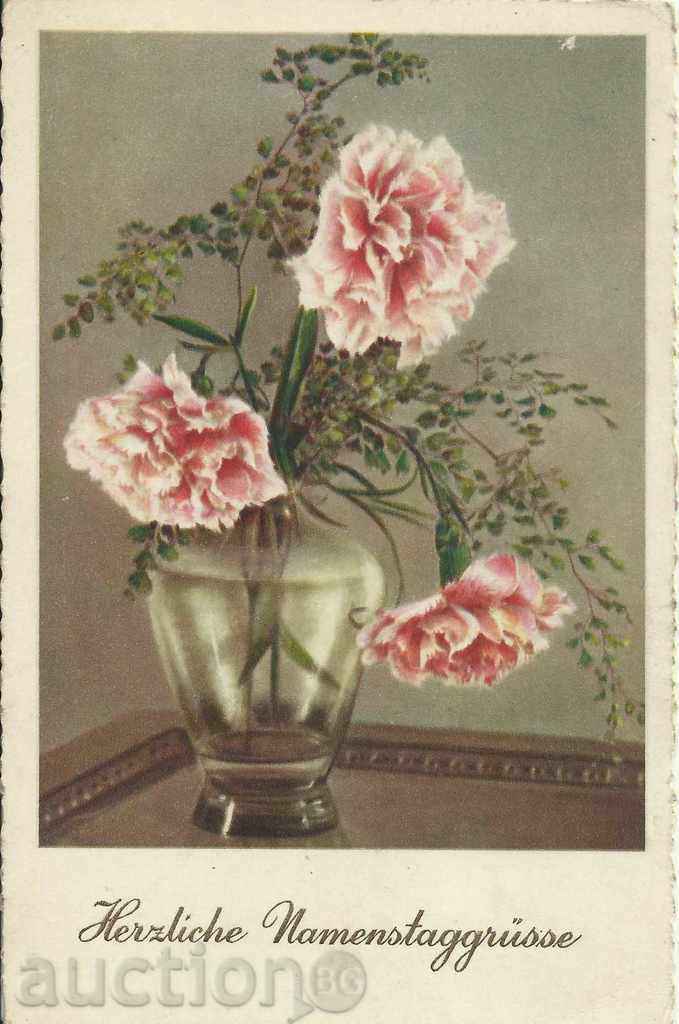Vechi carte poștală, flori