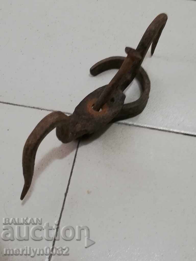 An old forged scraping hook, double twin with price 39.00 BGN | € 19.94 An old forged scraping hook, double twin with price 39.00 BGN | € 19.94