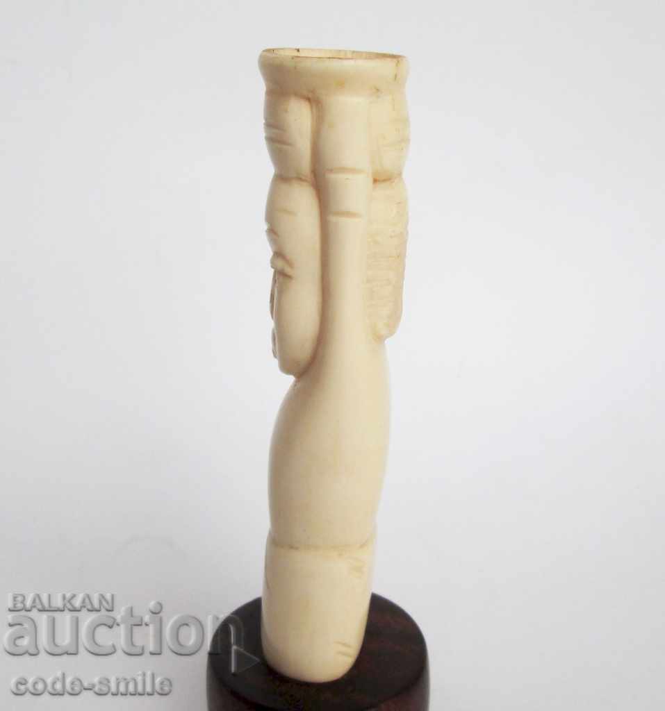 Auction  Old African figure statuette vase from bone