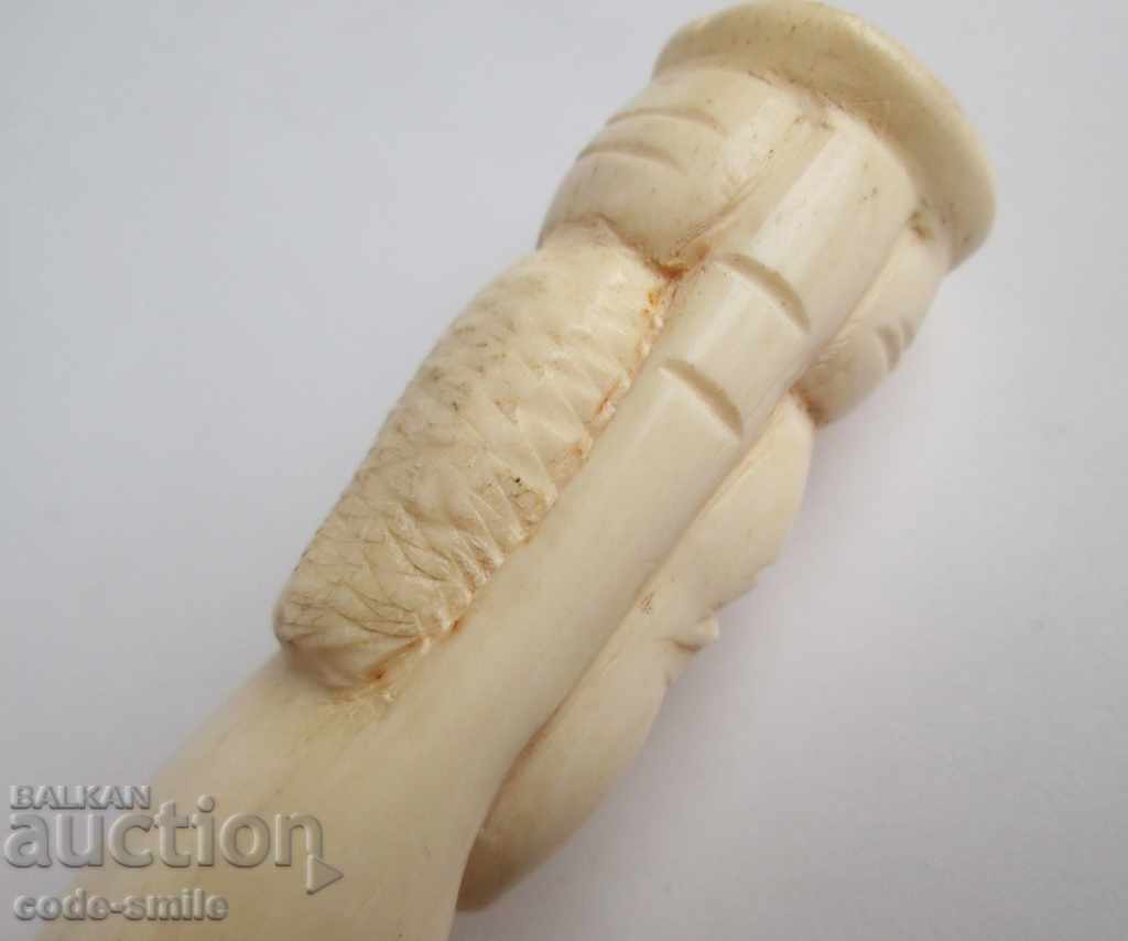 Old African figure statuette vase from bone - 6