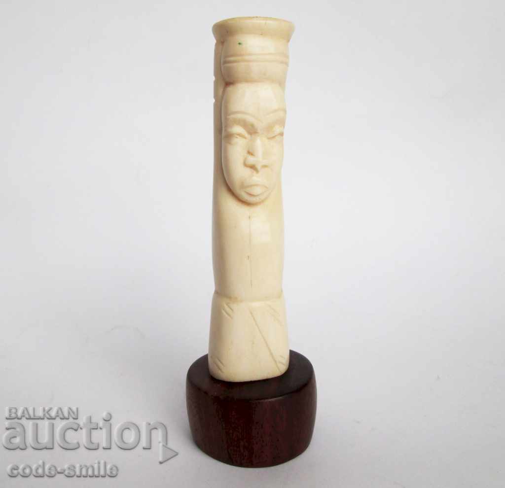 Стара Африканска фигура статуетка вазичка от кост