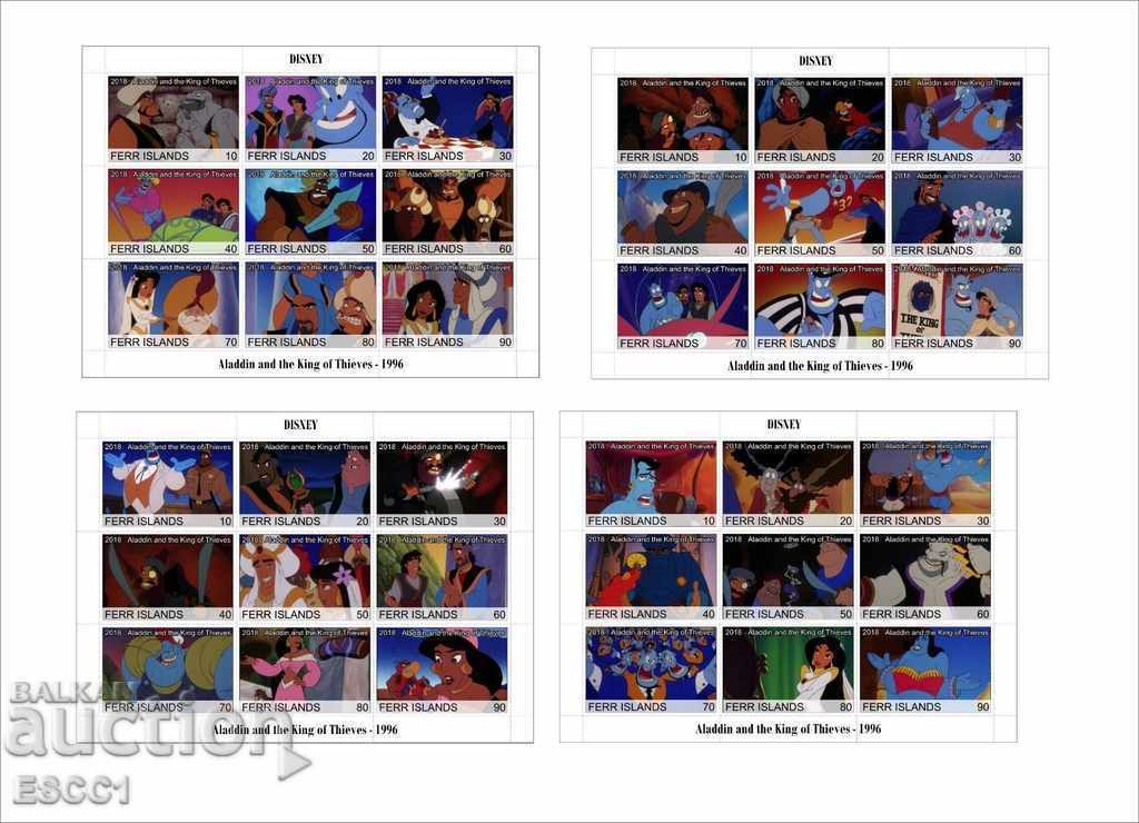 Καθαριότητα μπλοκ Disney Aladdin βασιλιάδες ληστές 2018 νησί Ferries