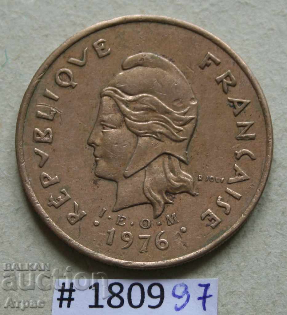 100 de franci 1976 Noua Caledonie - calitate cu preț € 2.56 | 5.01 BGN