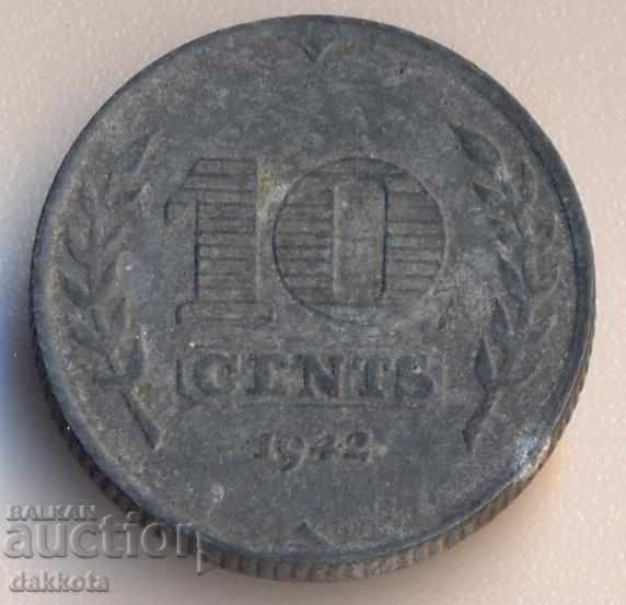 Holland 10 cents 1942, zinc