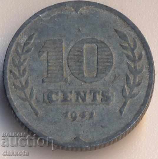 Olanda 10 cenți 1941, zinc