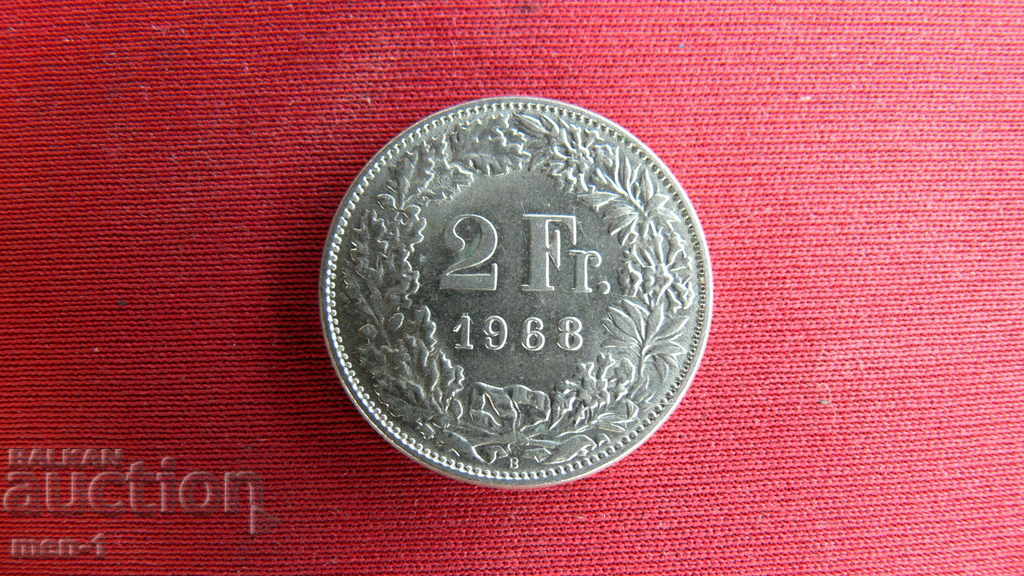 Швейцария, 2 франк - 1968 г.