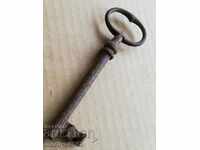 Старинен ръчнокован ключ брава резе ковано желязо