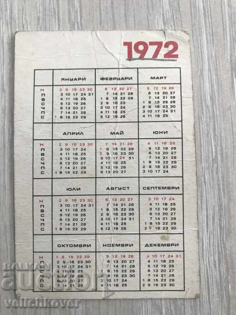 22898 Bulgaria Calendar ДСО Wholesale Sofia 1972г. with price 1.00 BGN | € 0.51 22898 Bulgaria Calendar ДСО Wholesale Sofia 1972г. with price 1.00 BGN | € 0.51
