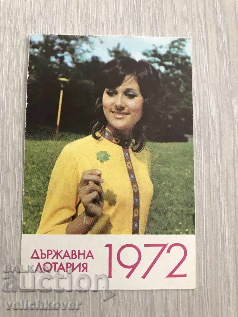 22927 Bulgaria Calendar Loterie de stat 1972