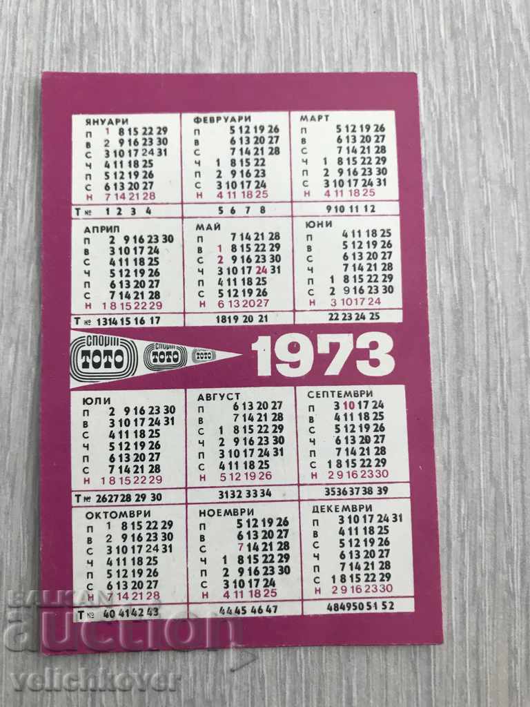 22948 Bulgaria calendar Sport Тото 1х2 1973г. with price 2.00 BGN | € 1.02 22948 Bulgaria calendar Sport Тото 1х2 1973г. with price 2.00 BGN | € 1.02