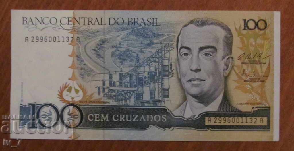 BRAZIL 100 KRUZADO 1987 UNC