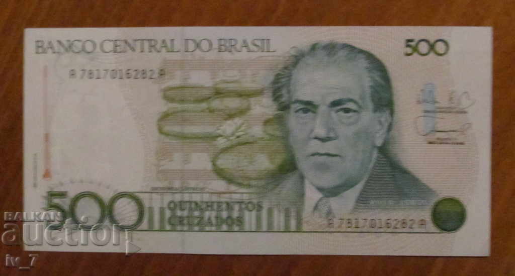 BRAZIL 500 CRUZADO 1987 UNC