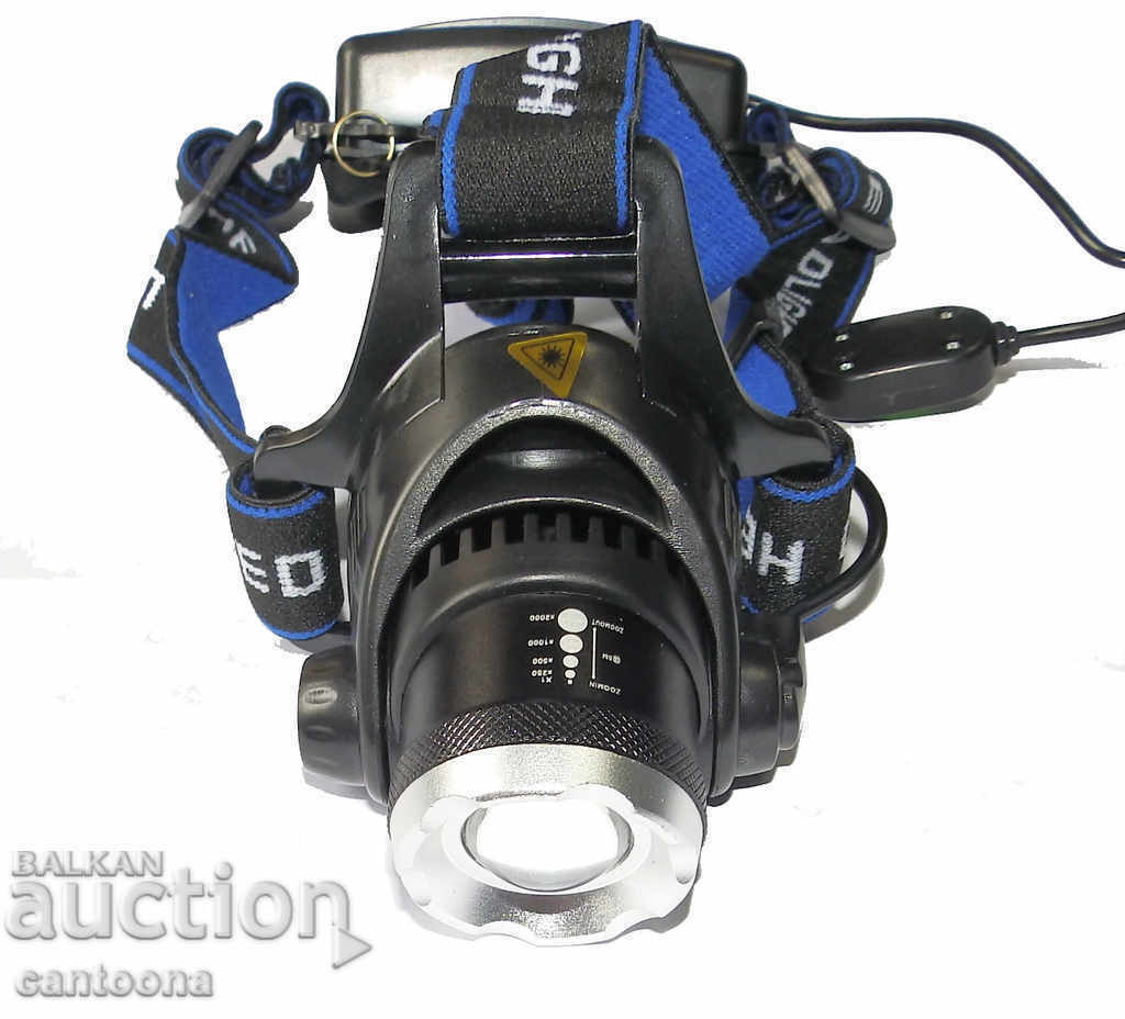 Powerful rechargeable CREE XML T6 ZOOM headlamp + gift charger with price 20.99 BGN | € 10.73 Powerful rechargeable CREE XML T6 ZOOM headlamp + gift charger with price 20.99 BGN | € 10.73