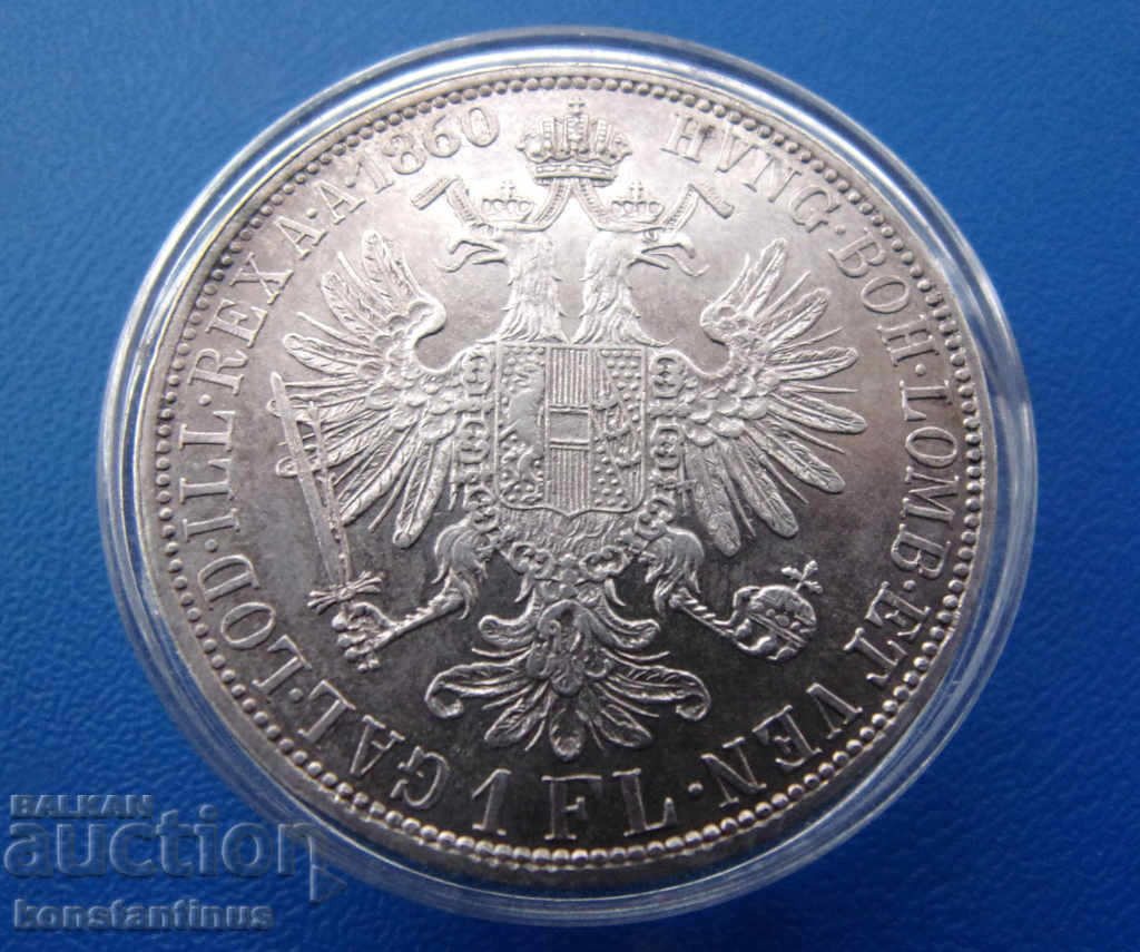 Austria-Hungary 1 Florin 1860 PROOF UNC Very Rare