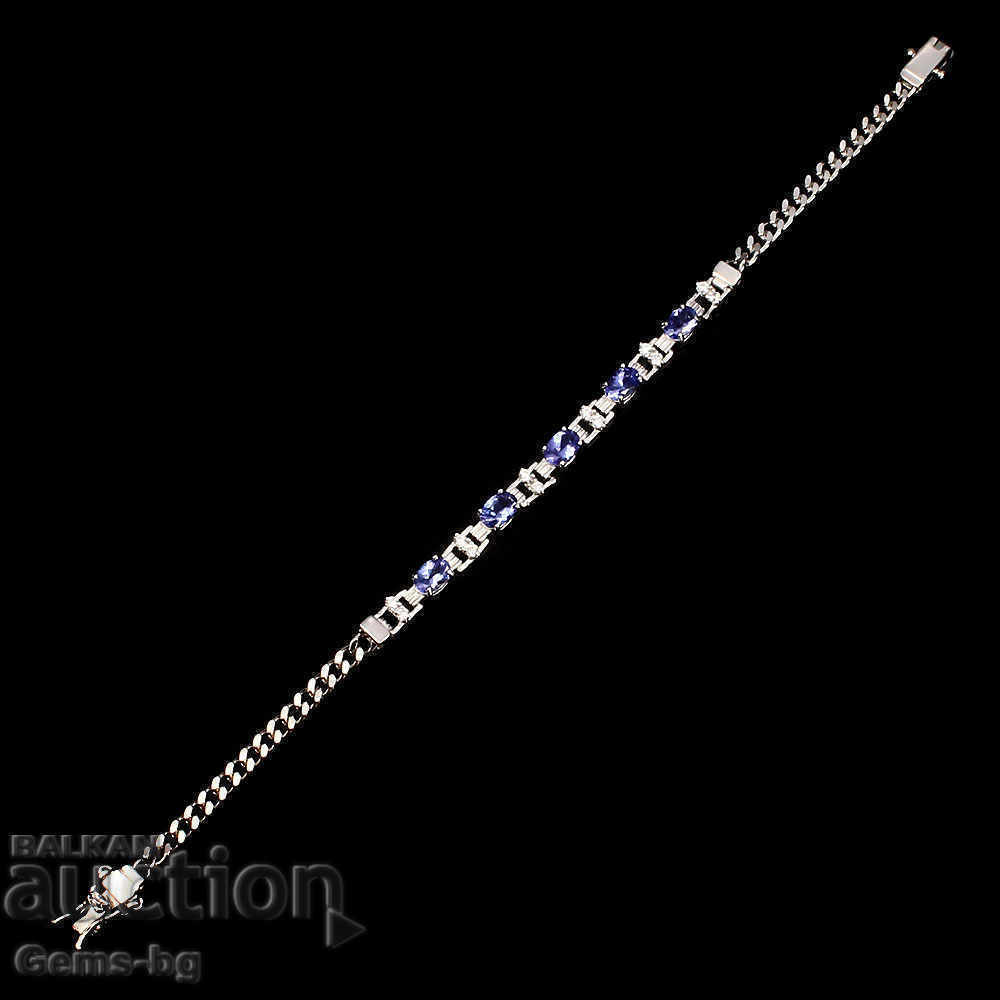 Silver bracelet with tanzanite and zircon with price 580.00 BGN | € 296.55 Silver bracelet with tanzanite and zircon with price 580.00 BGN | € 296.55